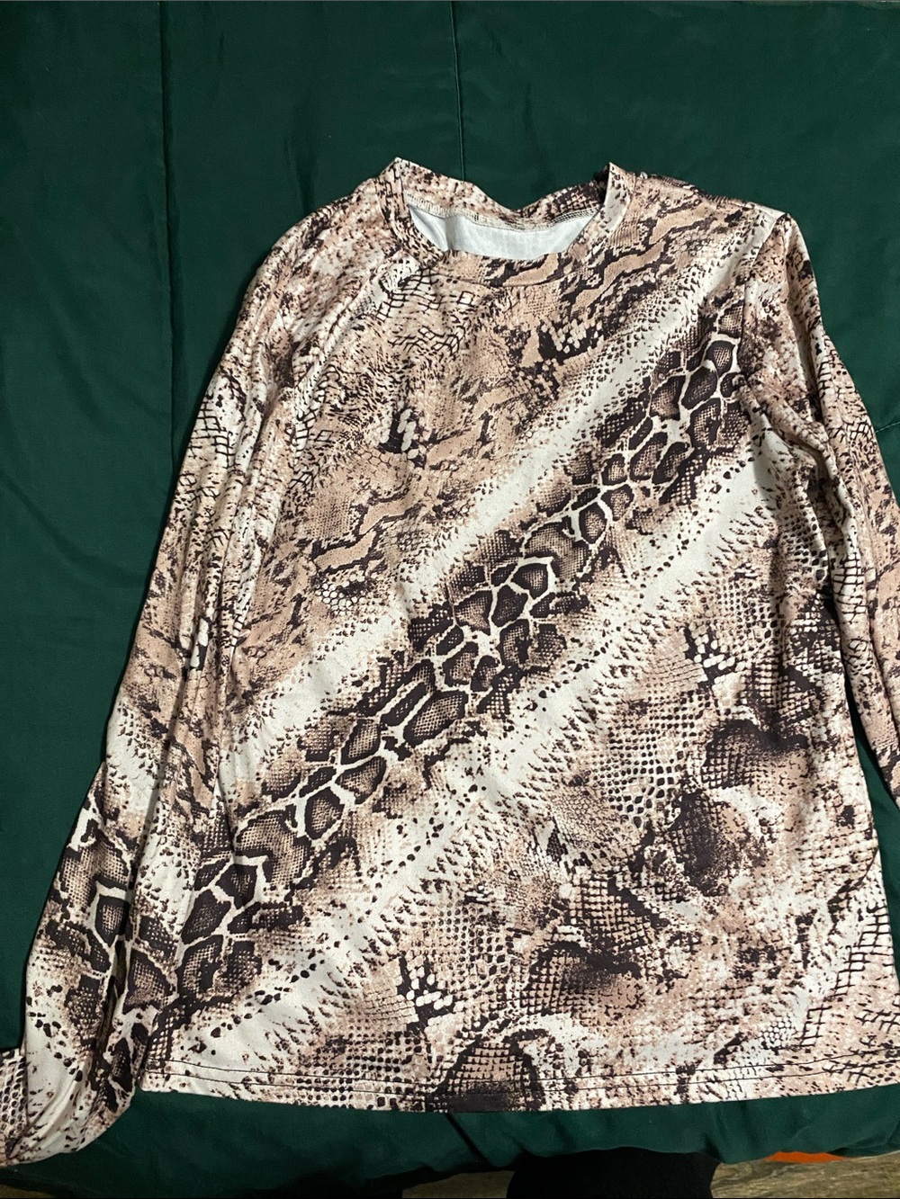Reptile-Pattern Long Sleeve Shirt - Brown Snake Print